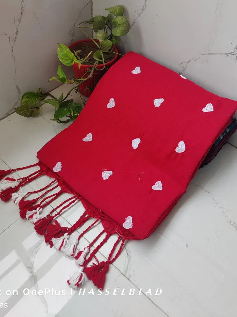 Heart Embroidery Sarees  view 2